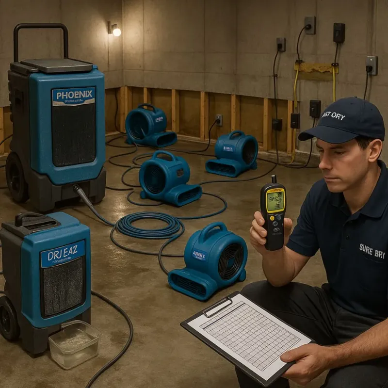 Structural Drying and Dehumidification process in Connellsville, PA
